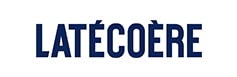 Logo Latécoère : Aéronautique et Systèmes Composites Logo de l'entreprise Latécoère en lettres majuscules bleu marine sur fond blanc, incluant les accents aigus et graves.